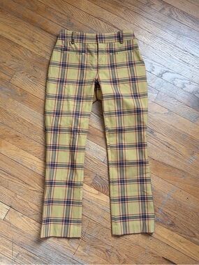 Anthropologie Yellow Plaid Pants